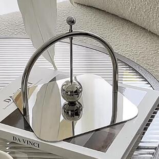 北欧餐桌不锈钢定点纸巾架高级感立式西餐厅家用咖啡店纸巾收纳盒