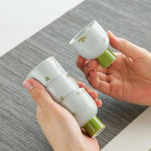 德化高档白瓷主人杯陶瓷功夫茶具品茗杯手绘单个人专用杯手工茶盏