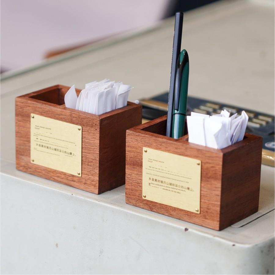 Sapele木制牙签盒黄铜定制标志餐厅咖啡店日本牙线盒餐桌木制牙签