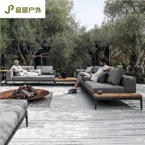 户外藤编高档实木沙发室外露天花园庭院防水休闲民宿露台家具组合