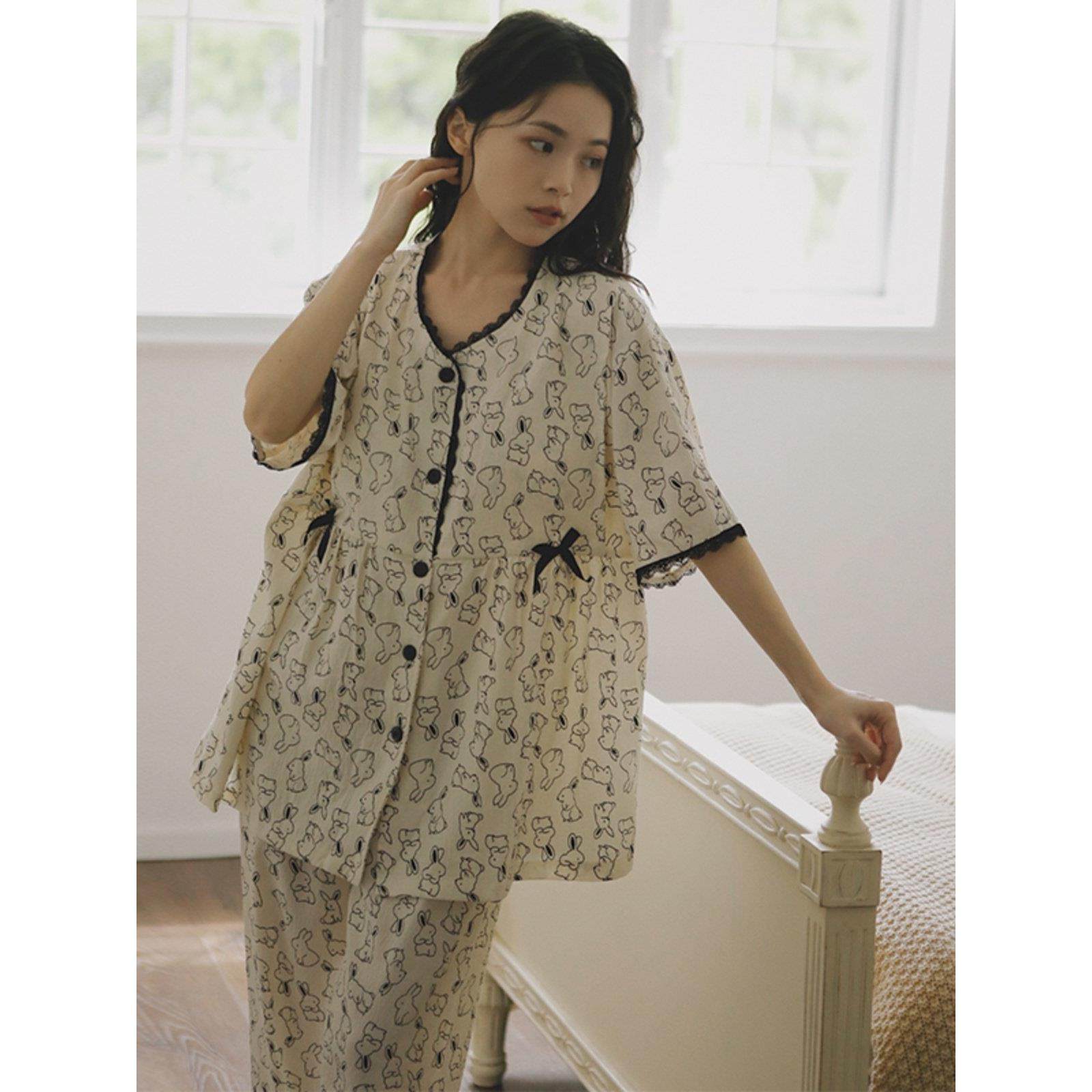 带胸垫孕妇睡衣夏季薄款产后月子服短袖长裤夏天产妇哺乳喂奶套装,孕妇装/孕产妇用品/营养,家居服套装,淘宝优惠券,粉丝福利购,淘宝优惠卷