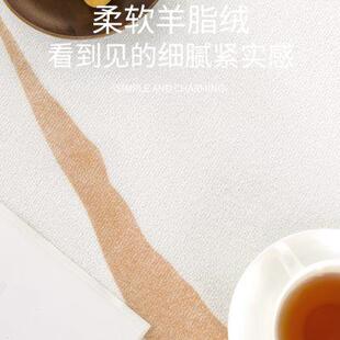 原木风圆形客厅地毯侘寂卧室床边毯轻奢高级沙发茶几毯地垫 AOVOC