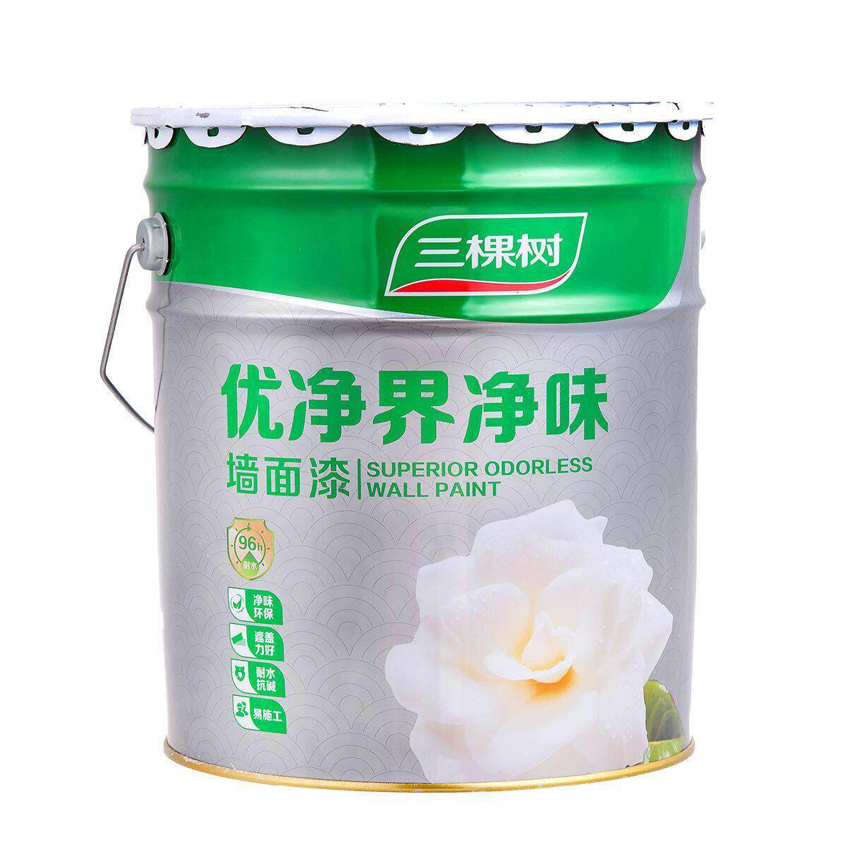 三棵树优净界净味室内乳胶漆家用环保墙面抗碱内墙墙面漆大桶22kg