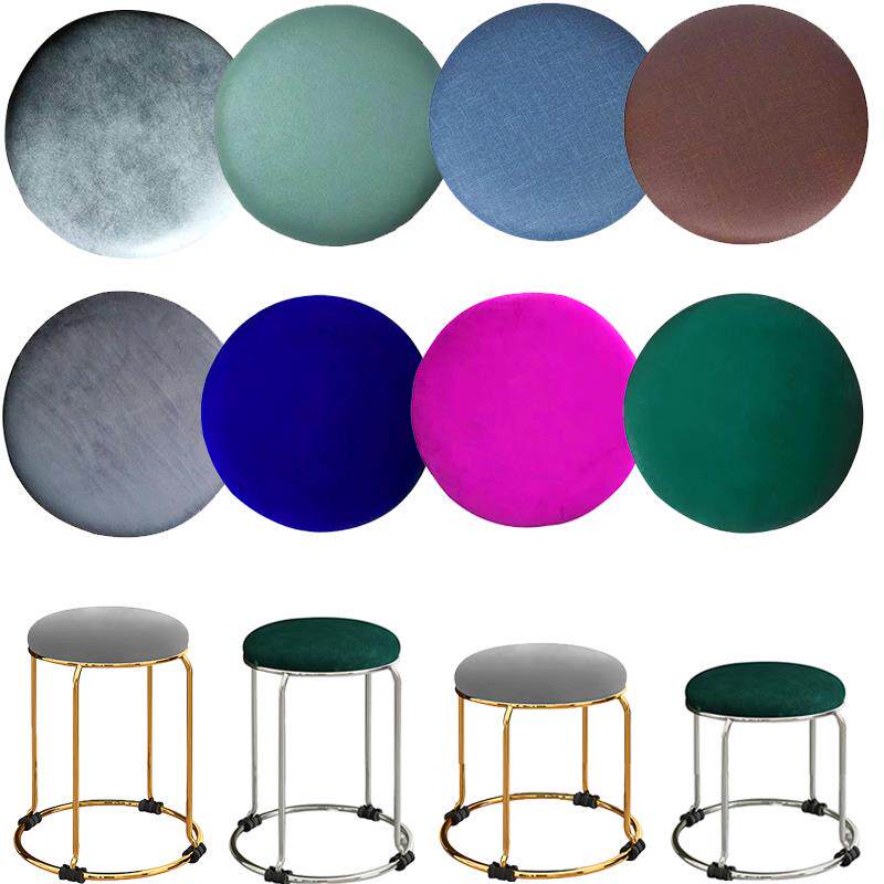 圆凳皮革坐垫面板圆形布艺坐垫软包凳面轻奢坐垫椅子坐包凳子实木