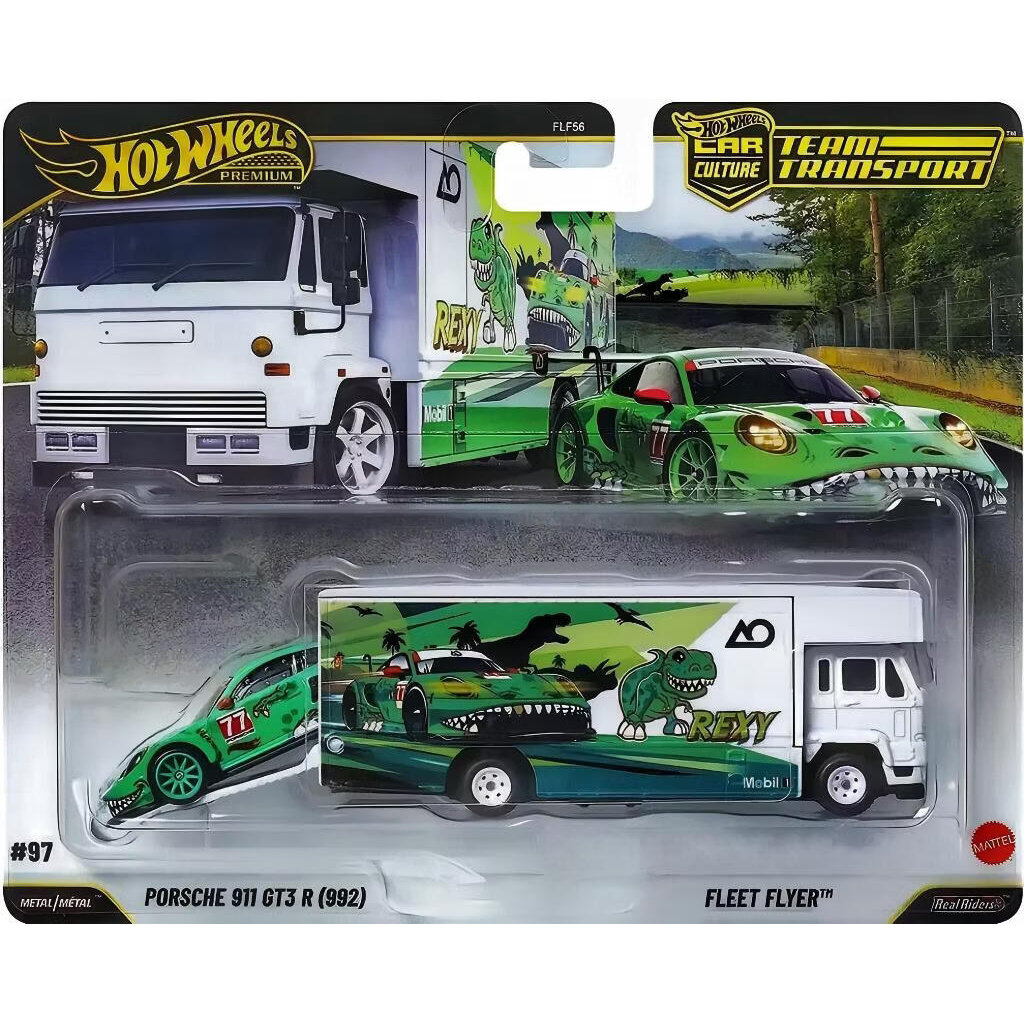 风火轮高级运输车队Team Transport绿恐龙1:64合金汽车模型FLF56图片