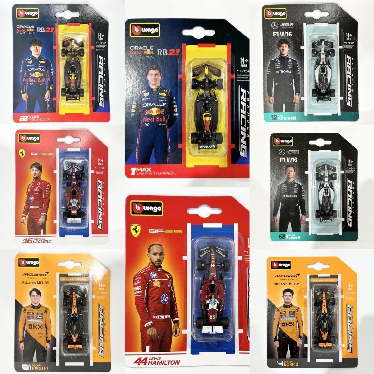 比美高1:64合金车F1赛车模型 迈凯伦/法拉利/奔驰/红牛车队收藏礼