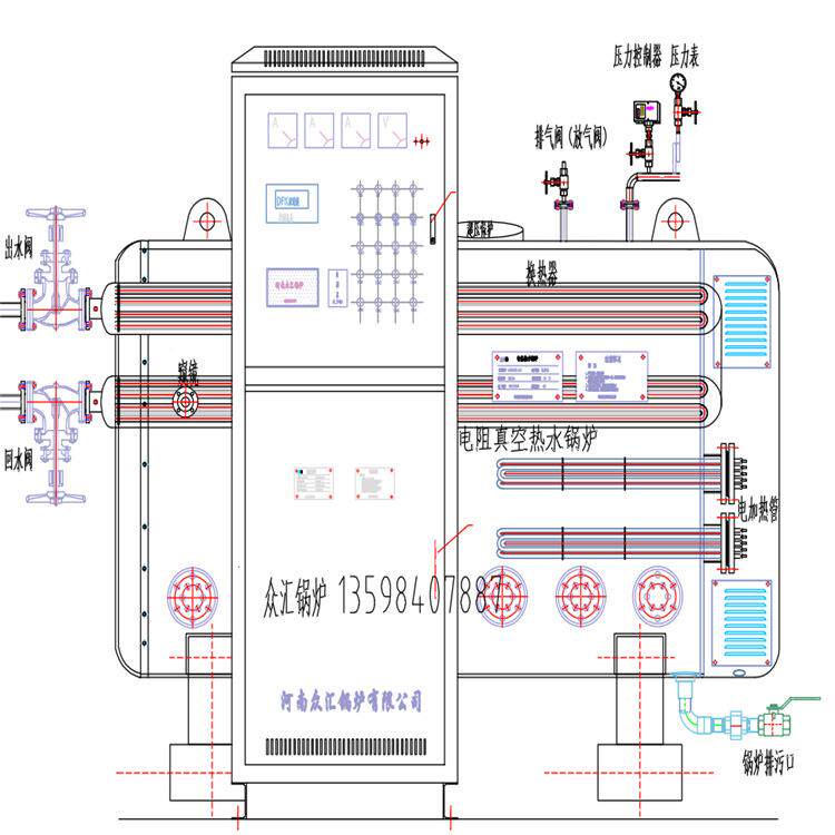 炉480KW阻加热CWDR0.47电真空热水锅 40万大卡热水电供暖锅炉