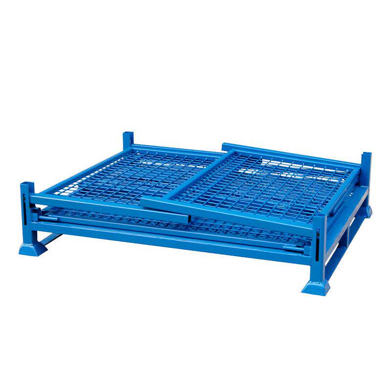 常103供应叠式折储钢制铁熟丝网格料箱仓库堆垛框子周转仓笼料箱