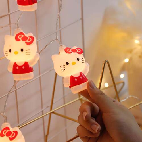 凯蒂猫Helo iKtty灯lEBE串室内少女饰心ins房间装小彩灯气氛围小
