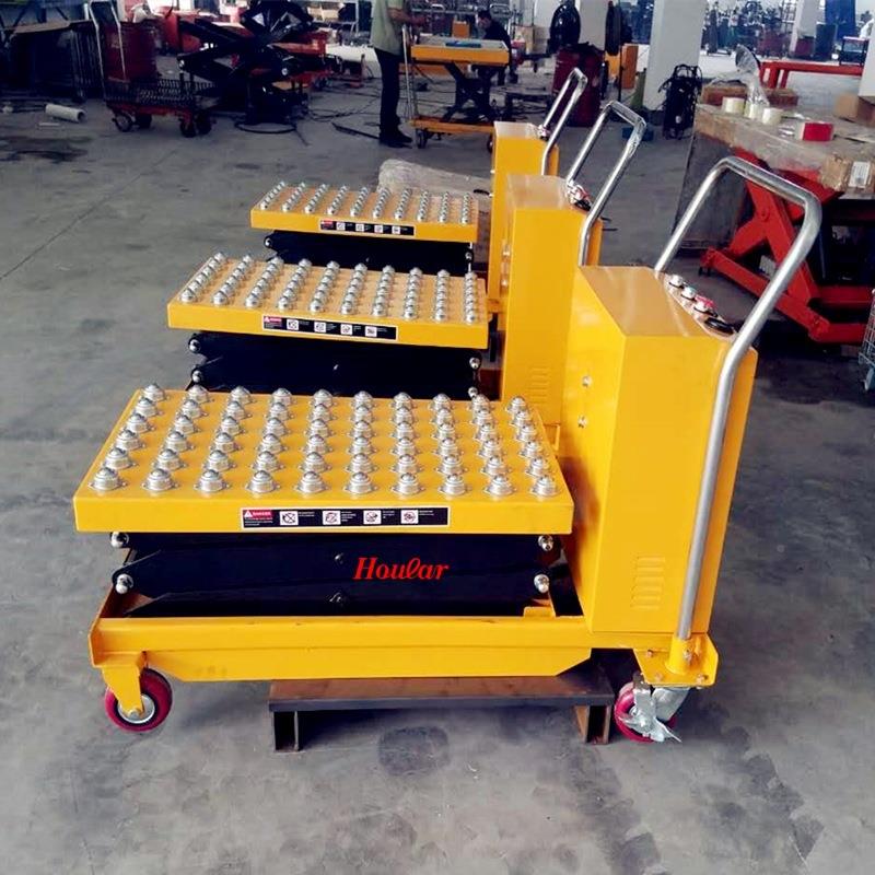 跨境DPS500电动升降平台车 叉式升高车半板 剪换模平推车