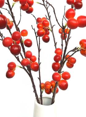 仿真大樱桃水果单辣枝樱桃果子芒果椒柿红樱桃新年客厅XRG-019拍