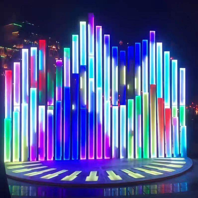 红地板竖立钢琴流光柱力互动脚踩户外防重水TKI感应七彩网发光地,家装灯饰光源,感应灯,淘宝优惠券,粉丝福利购,淘宝优惠卷