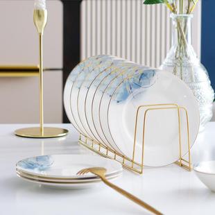 家用骨碟6英寸骨瓷小盘子轻奢金边碟子甜品碟吐骨头盘碟早餐碟