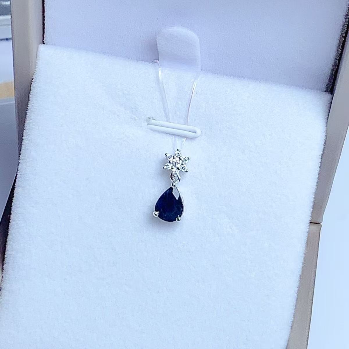 原创天然蓝宝石项链变色6*8mm