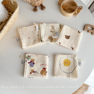 ins婴儿小方巾新生儿超软毛巾纯棉纱布宝宝洗脸巾儿童手帕口水巾