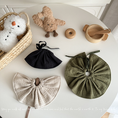 A类秋冬薄款纱布纯棉口水巾婴儿新生儿宝宝ins韩版围嘴0-2岁搭配