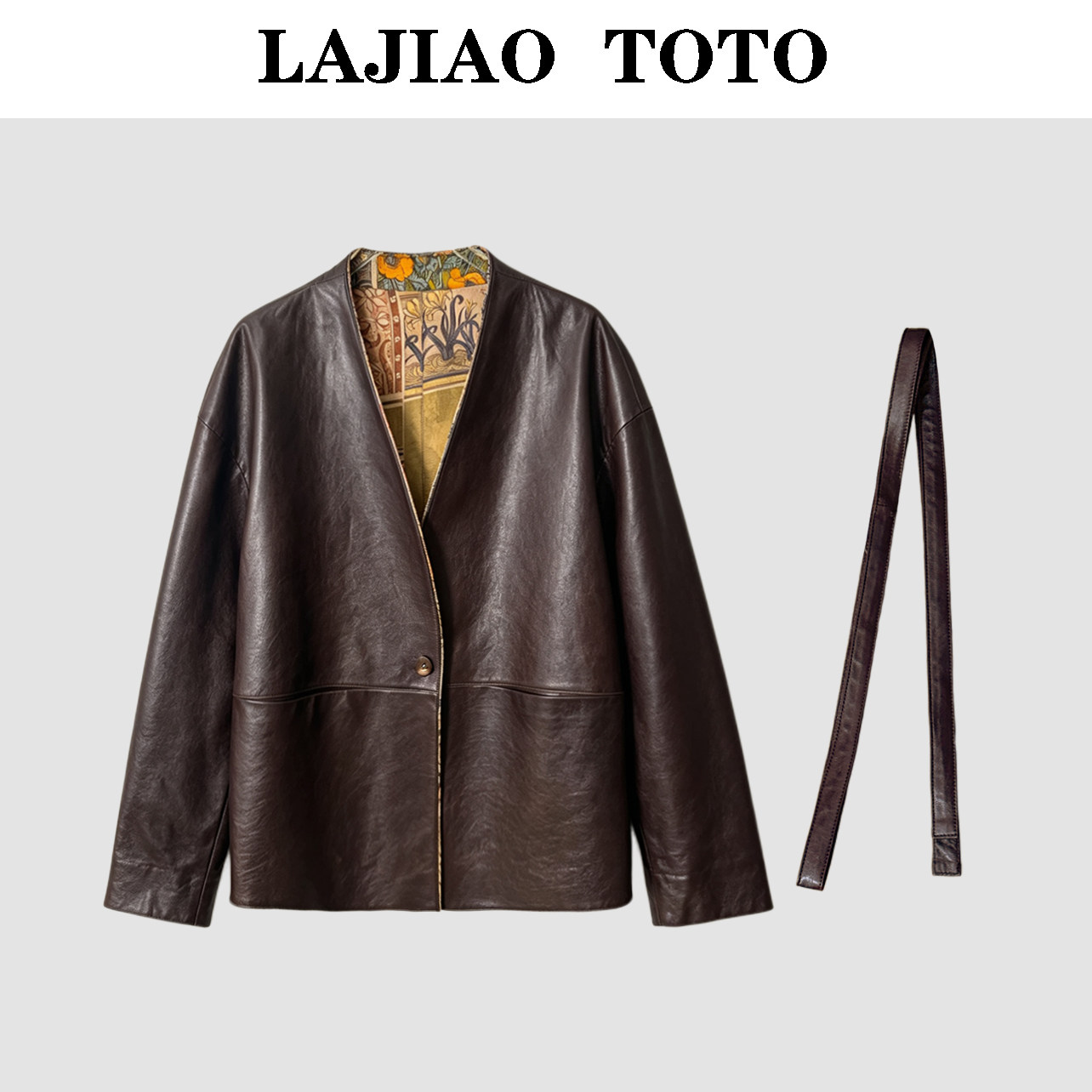 LAJIAO TOTO【赫本油蜡】轻奢进口轻涂油蜡绵羊皮女士皮衣#26286
