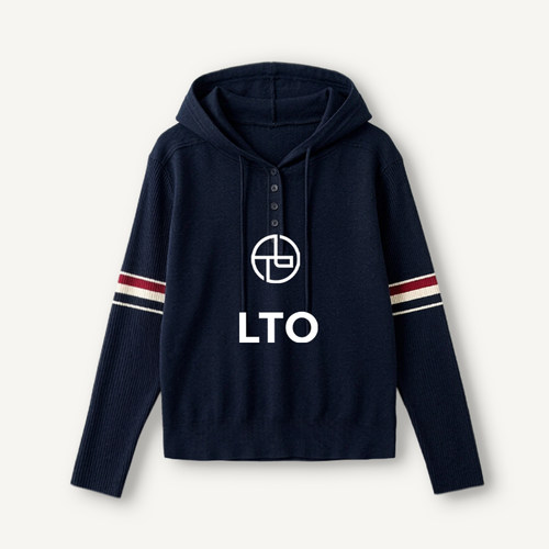 辣椒姐LTO【彩条卫衣】抽绳半门襟撞色条纹针织卫衣#260317720