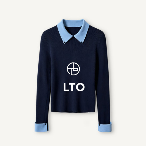 LAJIAO TOTO【赫本暖衫】绵羊毛POLO领气质时尚女士羊毛衫#MG8369