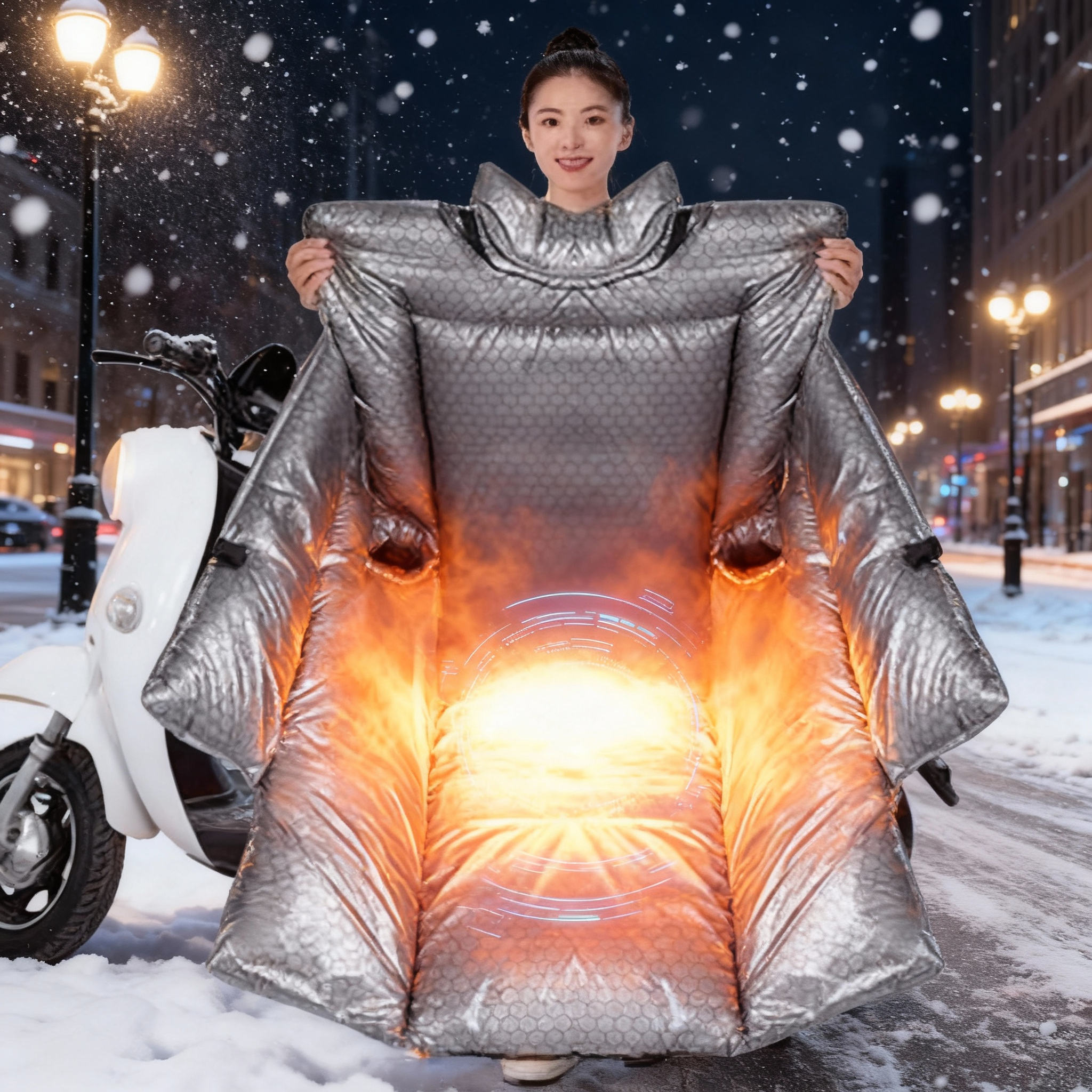 石墨烯挡风被新款电动车防风罩