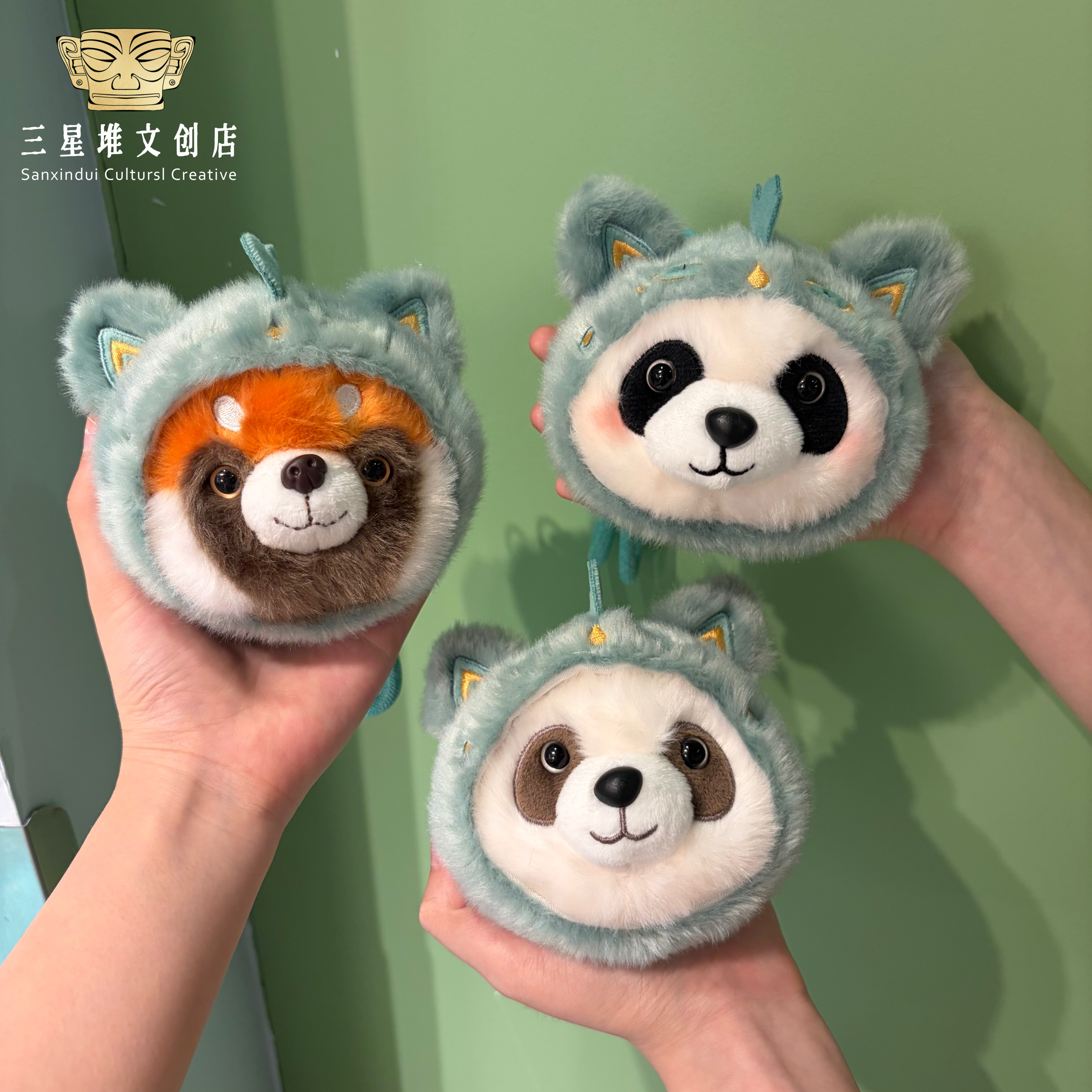 三星堆熊猫头哼哼挂件成都礼物图片