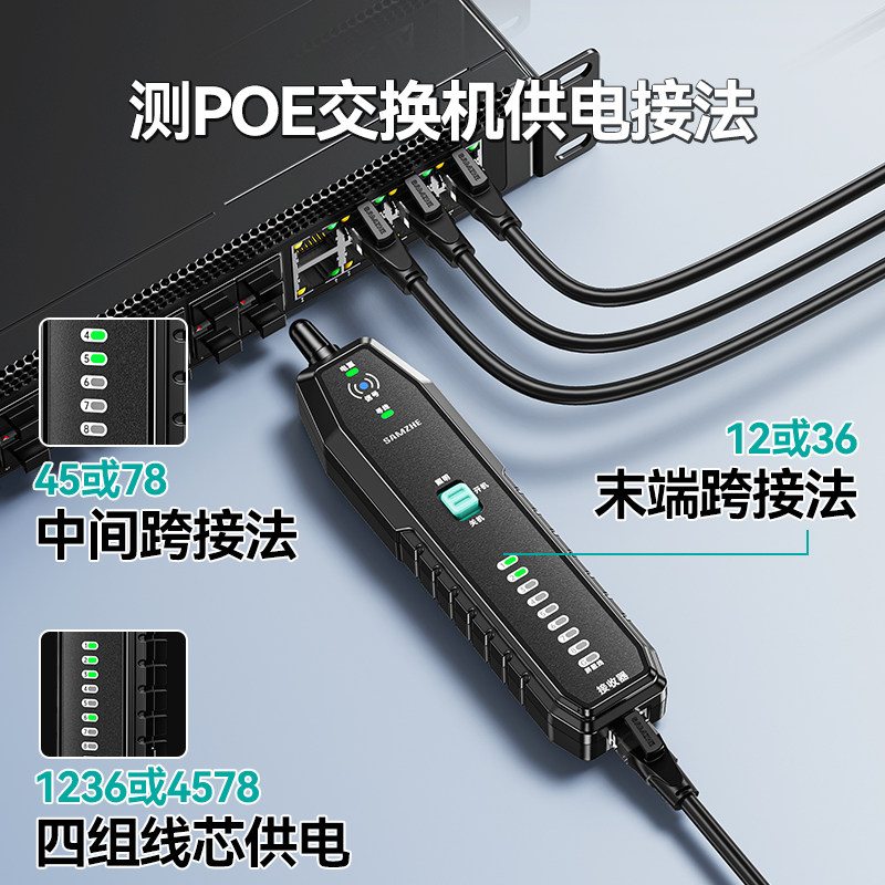 山泽网络寻线仪抗干扰测线仪网线电话线带电查线寻线器poe巡线仪