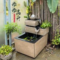 漢韻堂陽臺(tái)流水?dāng)[件露臺(tái)頂樓裝飾水池循環(huán)水落地布景景觀裝飾魚池