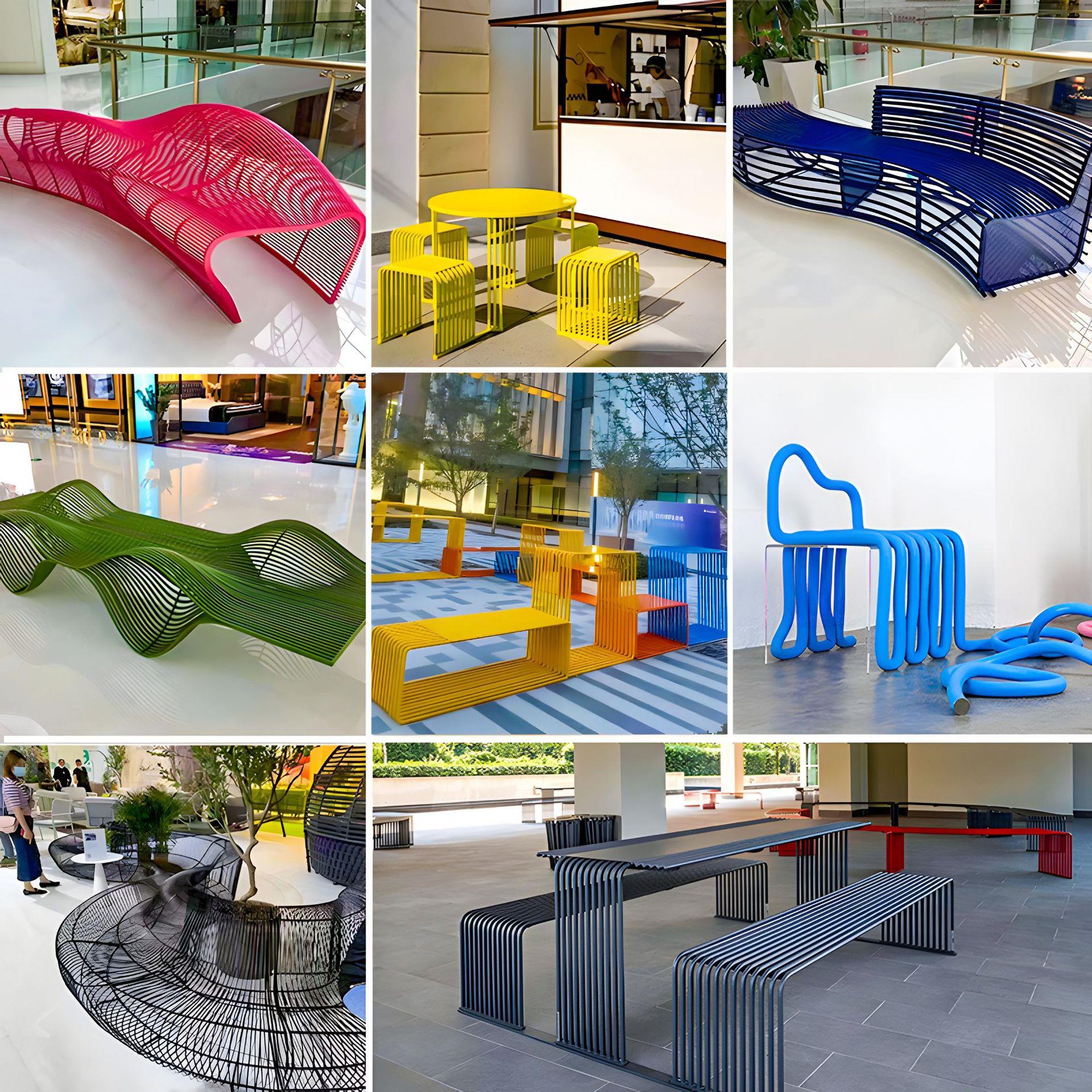 公园椅户外长椅铁艺小区休闲椅子双人座椅庭院室外广场公园长凳子