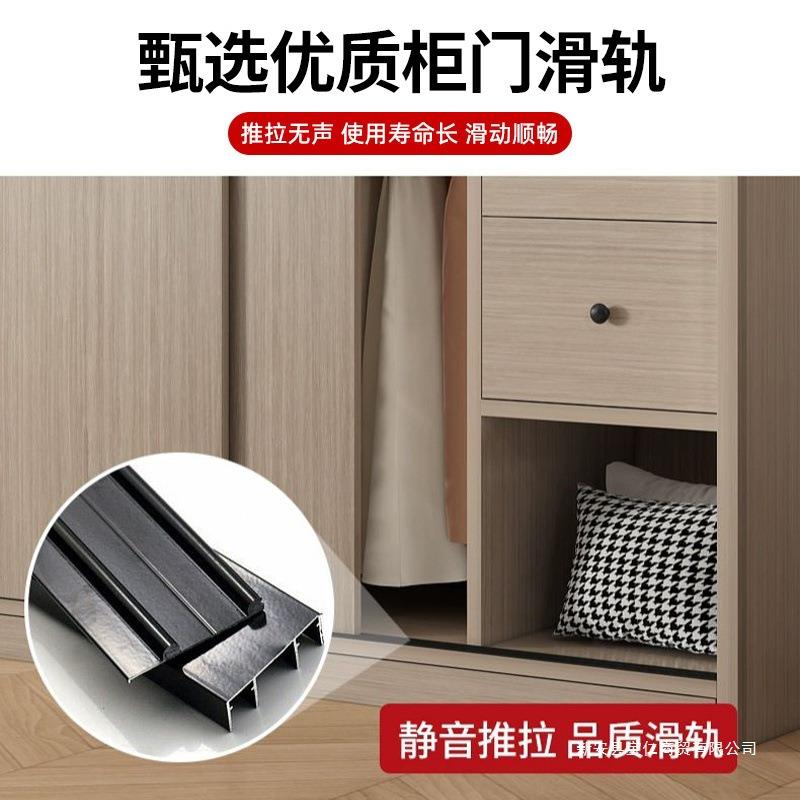 实木衣柜全实木衣柜家用卧室推拉门主卧灰色出租房杉木衣橱移门