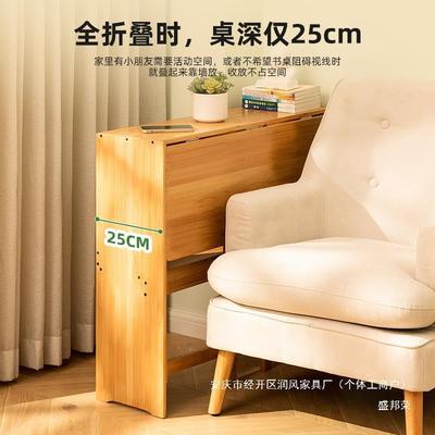 小型写字卧室学生子实木办公桌台式床边折叠家用书桌电脑桌工作台