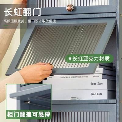 书柜置物架带柜门书架储物柜一体格子柜展示柜落地多层客厅柜子