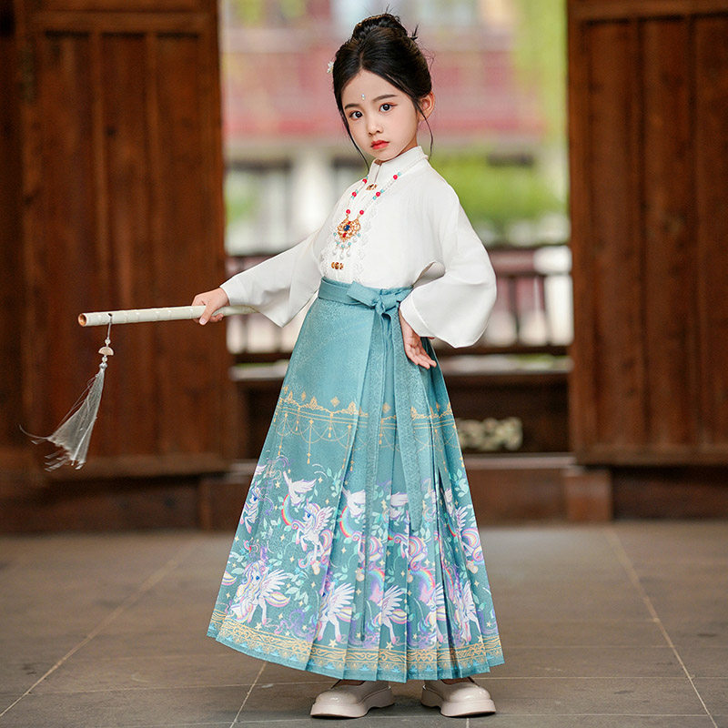 马面裙女童新中式儿童汉服2026马年古风套装夏款小女孩中国风古装