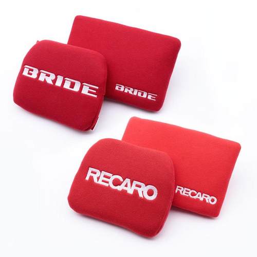 日本BRIDE RECARO 汽车改装赛车座椅头枕 腰枕 JDM通用魔术贴