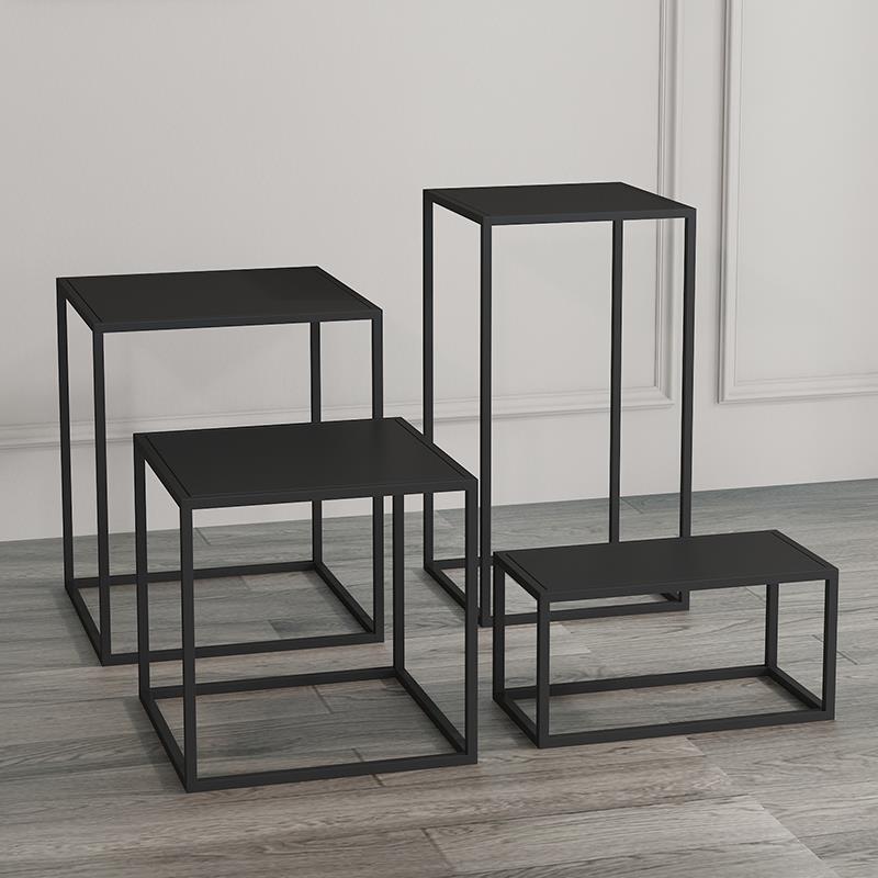 北欧铁艺小茶几简约家用沙发边几创意小桌子组合高低展示架置物架