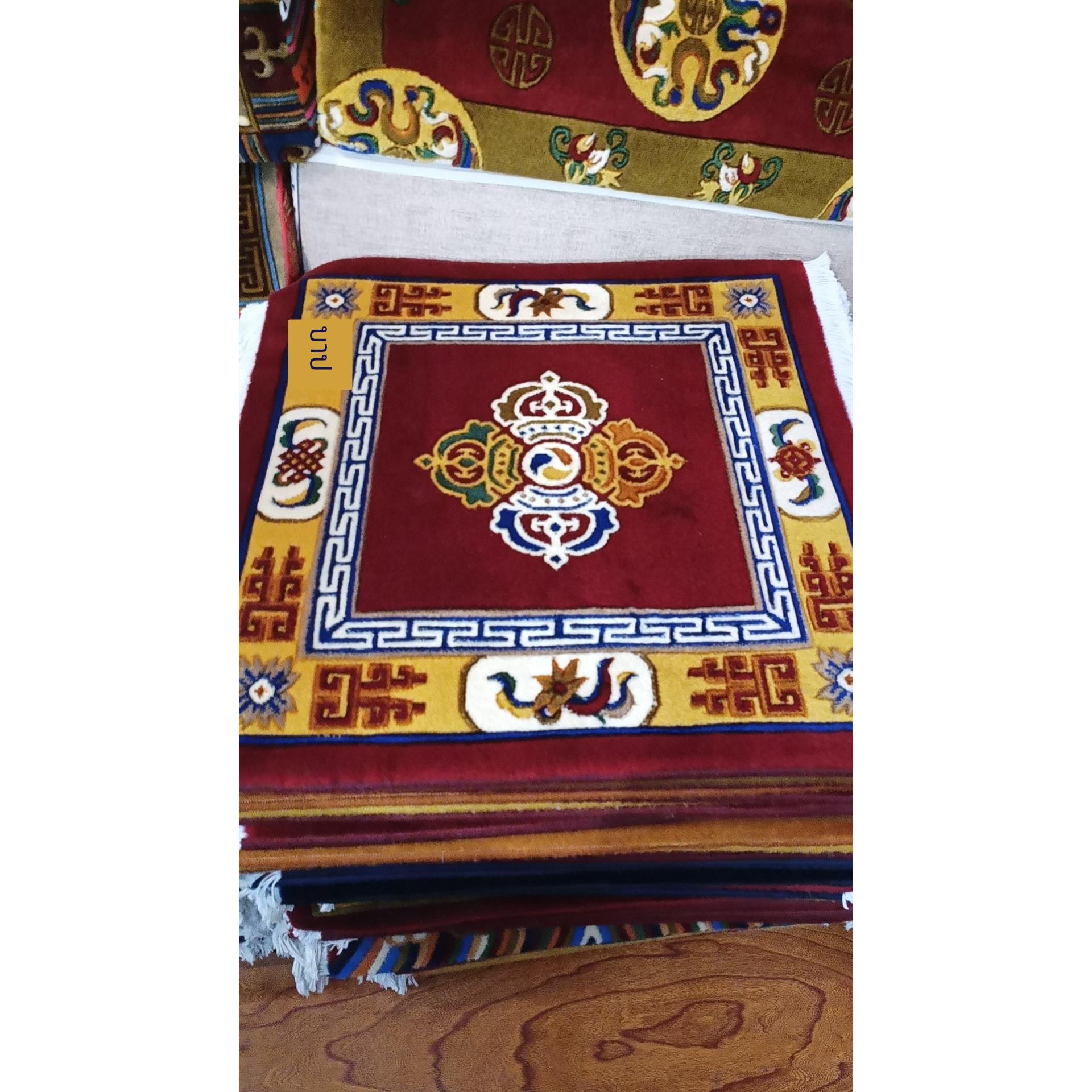 藏式纯羊毛立体剪花地毯十字金刚杵地毯藏毯沙发垫拜垫瑜伽坐毯