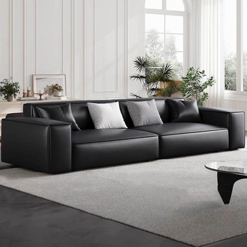 意式极简豆腐块真皮沙发客厅现代简约猫抓皮直排小户型三人位组合