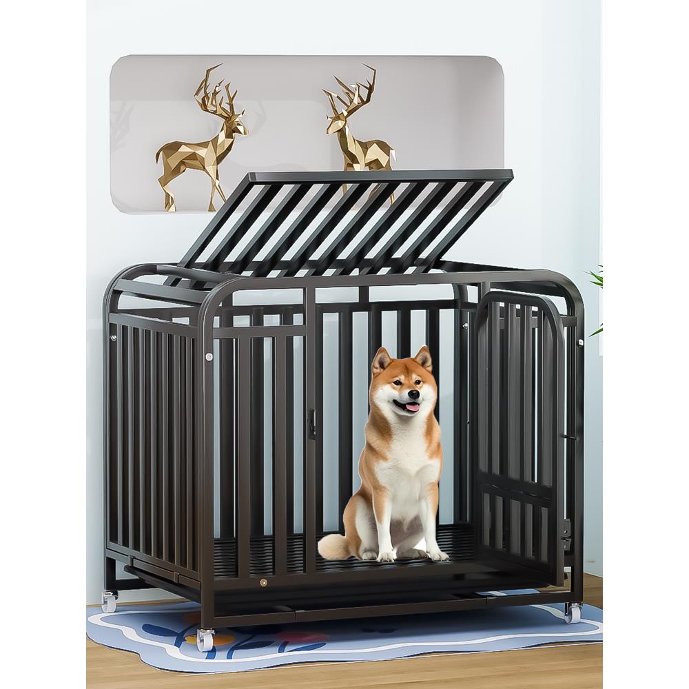 狗笼子大型犬狗笼小型犬带厕所分离宠物笼子室内家用全方管中型犬