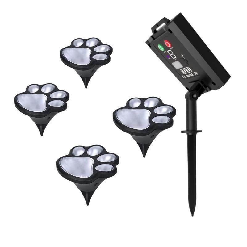 太阳能趣味猫爪熊掌灯户外防水仿真脚印地插灯景观装饰草坪氛围灯