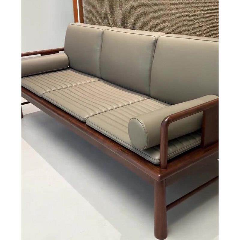 新中式北美黑胡桃木罗汉床宋式美学极简罗汉榻客厅小户型实木沙发