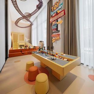 售楼处部儿童娱乐区桌椅幼儿园个性创意异形学习桌游乐园小凳定制
