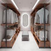 北欧轻奢步入式 衣帽间架子衣架卧室落地铁艺金属挂衣 衣柜架开放式