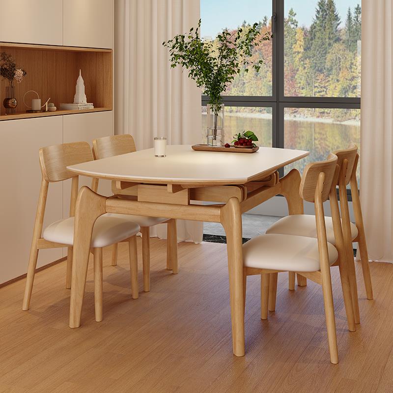 现代轻奢馨佰利岩板餐桌家用小户型2024新款椅子轻奢简约现代可伸