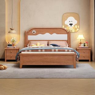 儿童床实木1米5原木男女孩公主卧室1.2单人青少年小户型储物1米35