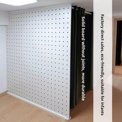 穿孔板顶置隔墙衣柜侧板入口门客厅挡屏货架定制