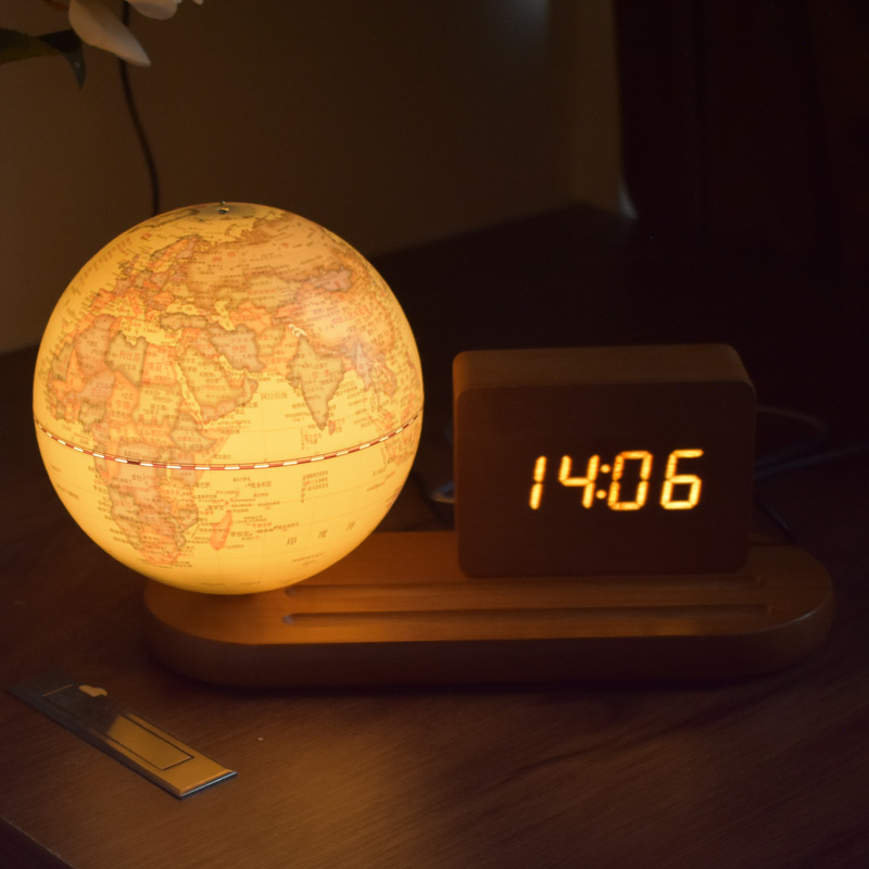 funglobe地球仪13cm小号电子时钟高端家居摆件AR学生用高中生儿童