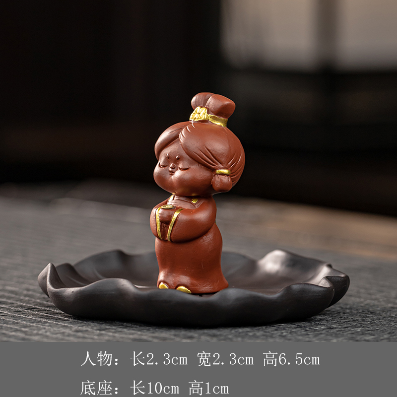 紫砂财神爷茶宠摆件精品可养
