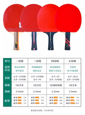 友谊729乒乓球拍中考体测试金标6星7星8星9星成人专业级比赛训练