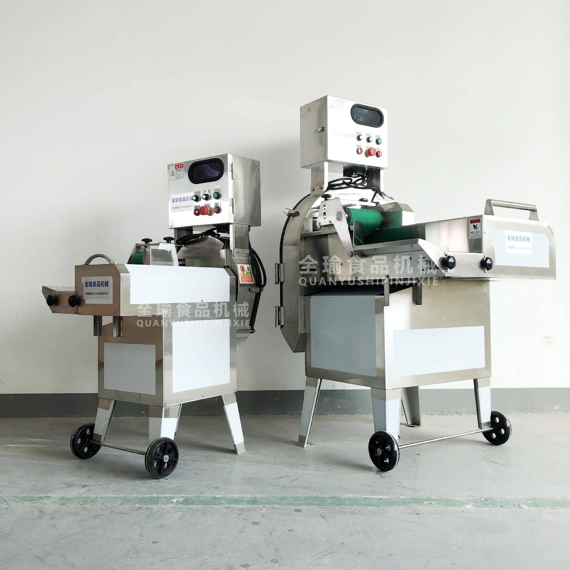 多功能切菜机商用食堂全自动葱花韭菜切段机变频输送果蔬切菜机