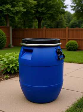 铁卡箍抱箍桶60公斤供应加厚60L升法兰桶蓝色款60L化工包装桶