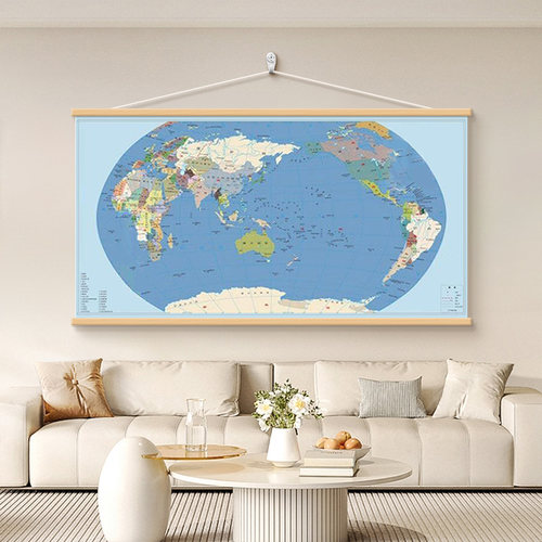 中国世界地图大幅装饰画办公室